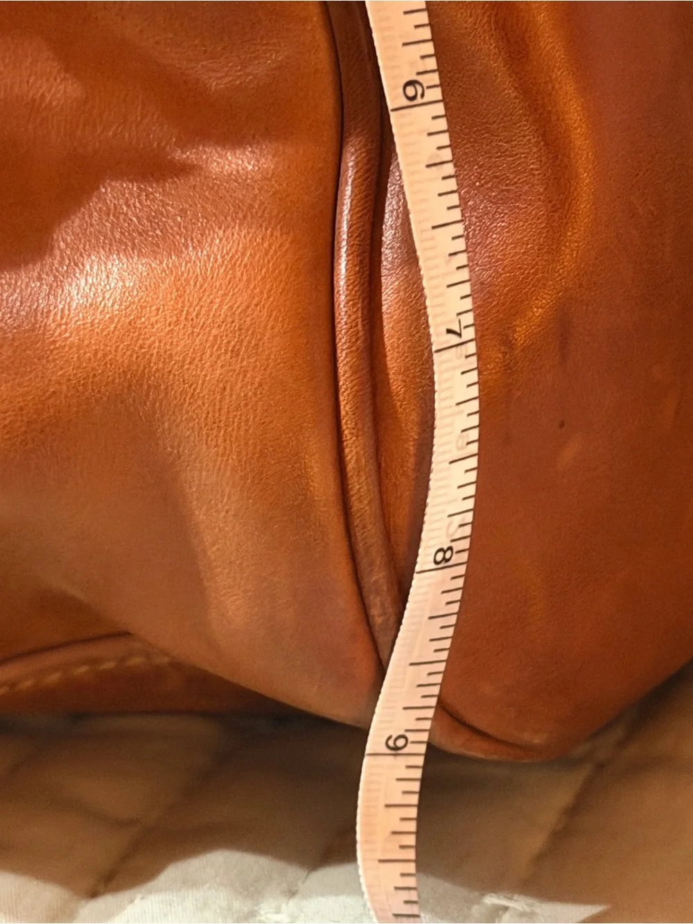 Dooney & Bourke Cognac Leather Satchel with Tassel